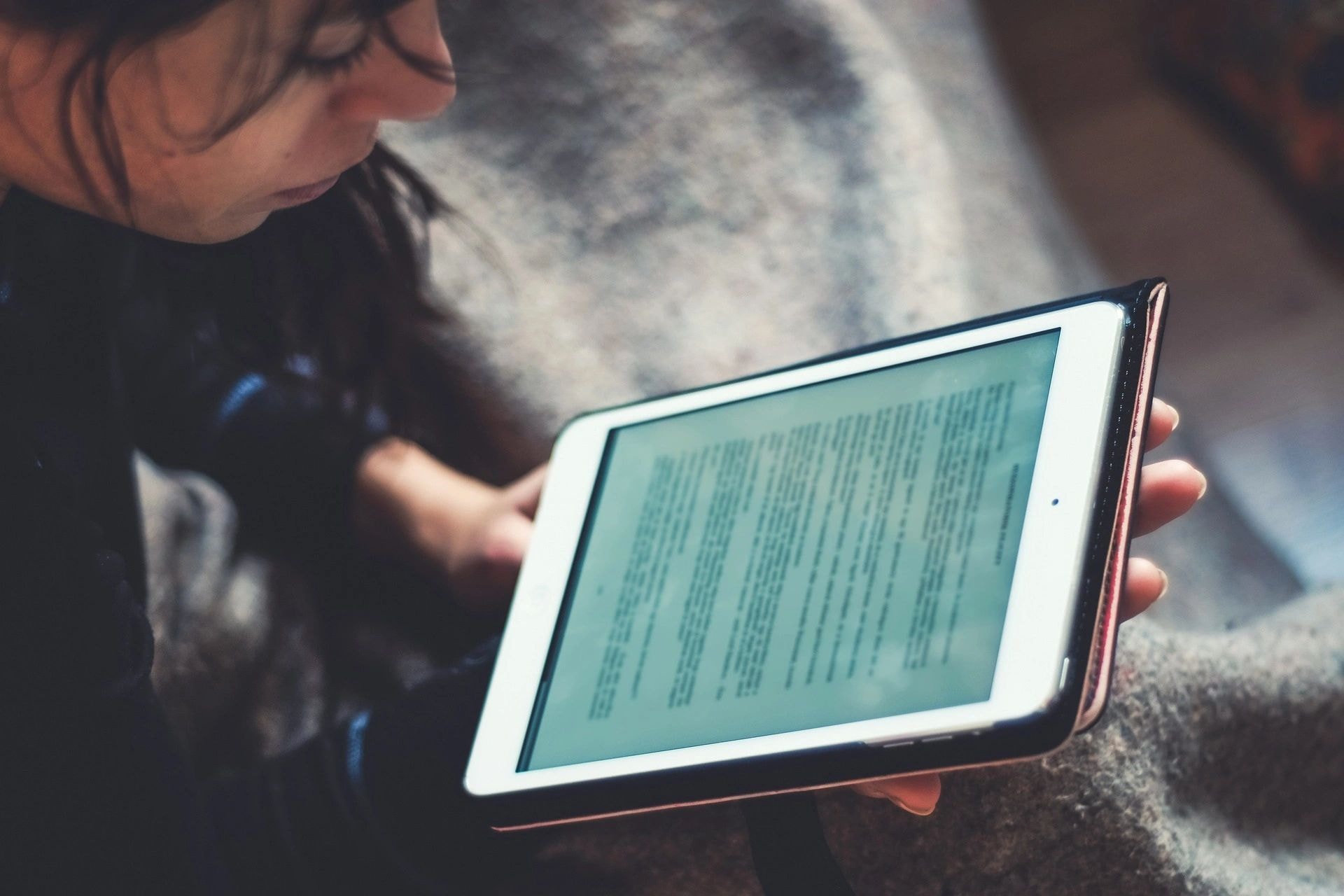 Professional reading on a tablet